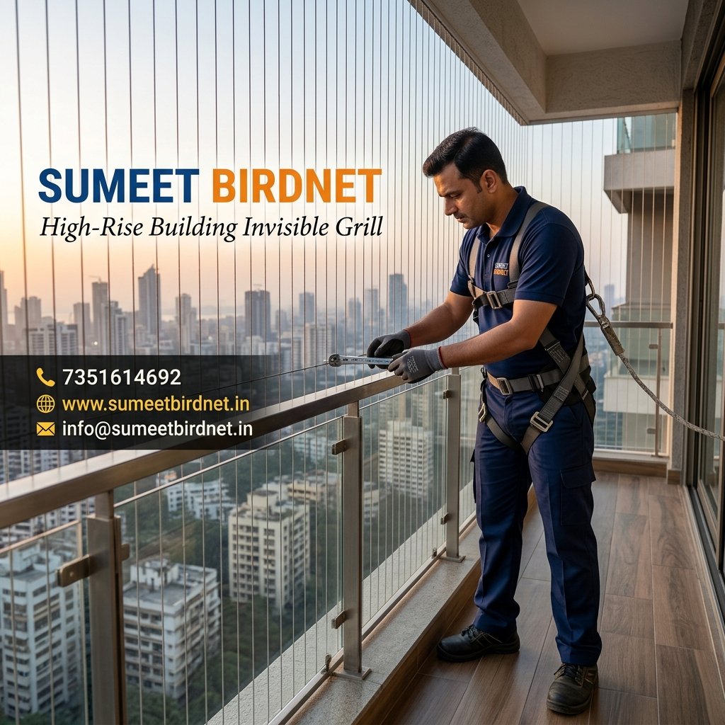 High-Rise Building Invisible Grill